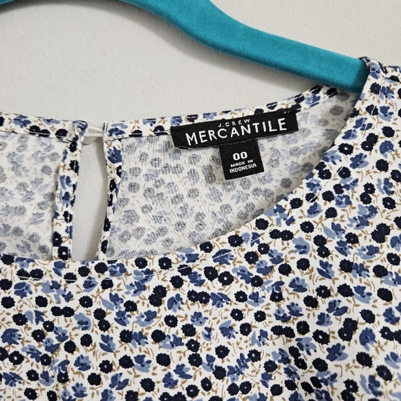 J. Crew Mercantile Women's Floral Tiered Sleeve Blouse Size XXS - Picture 4 of 8